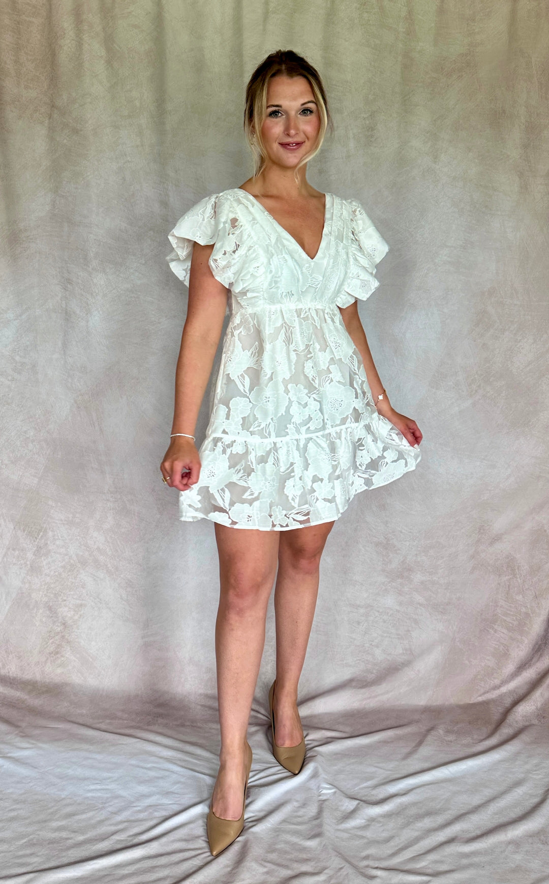 Shower me in Flowers White Dress