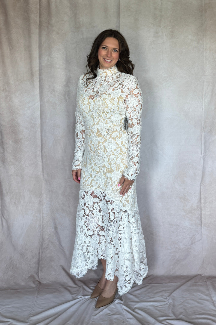 Something White Romantic Long Sleeve Lace Dress