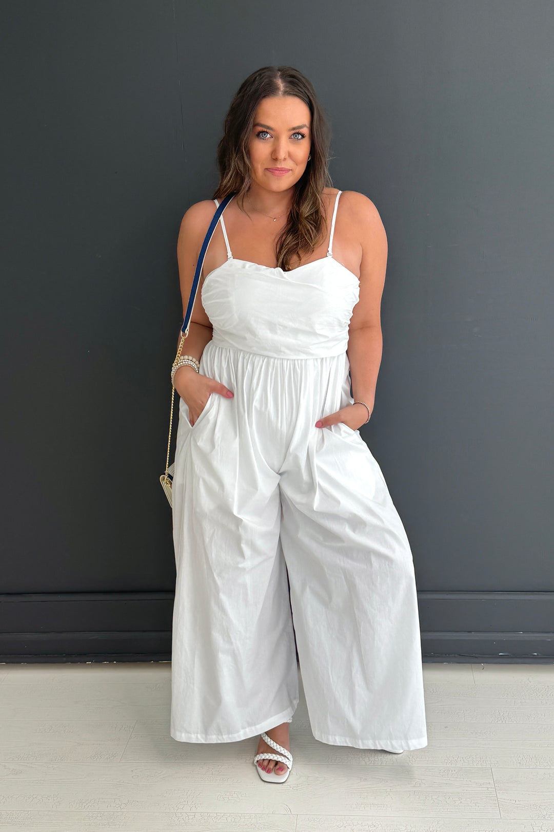 The Multi-Way Wide Leg White Jumpsuit