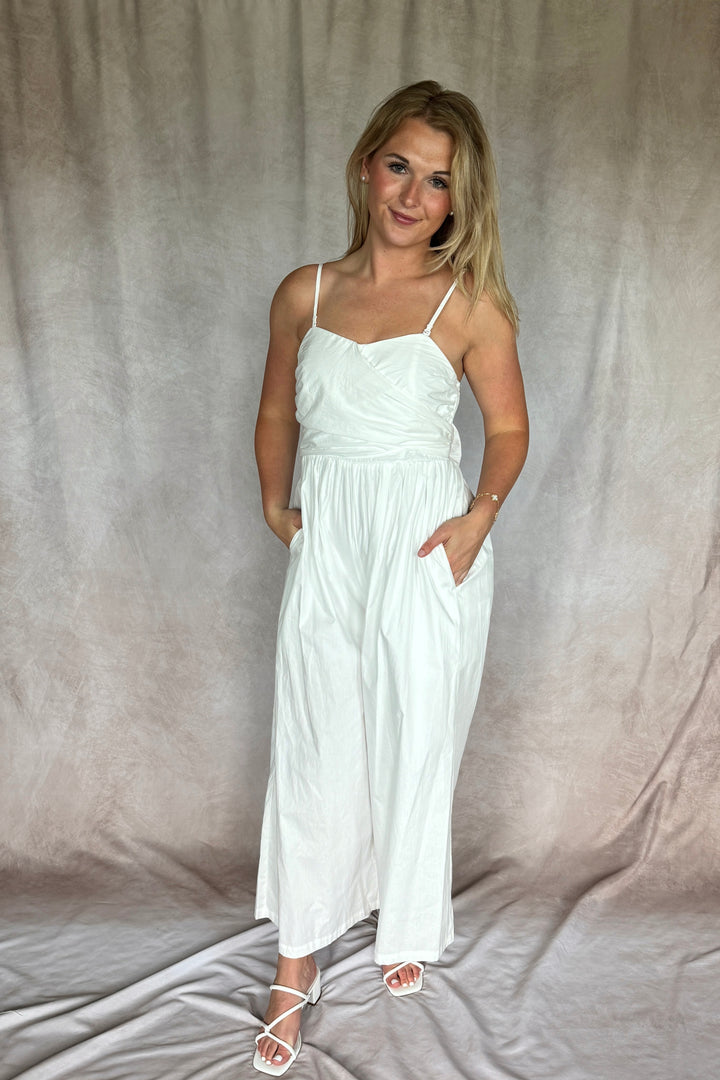 The Multi-Way Wide Leg White Jumpsuit