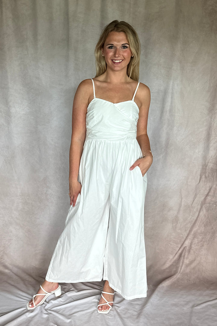 The Multi-Way Wide Leg White Jumpsuit