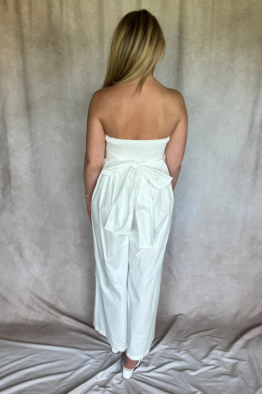 The Multi-Way Wide Leg White Jumpsuit